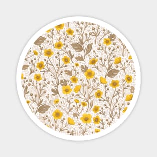 Buttercups, yellow and brown Magnet